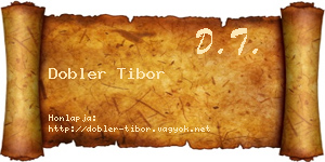 Dobler Tibor névjegykártya